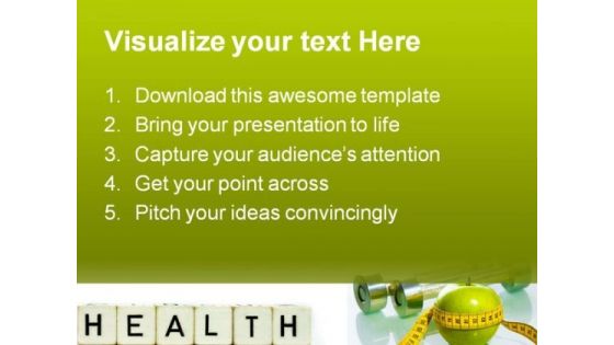 Fitness Health PowerPoint Template 0610
