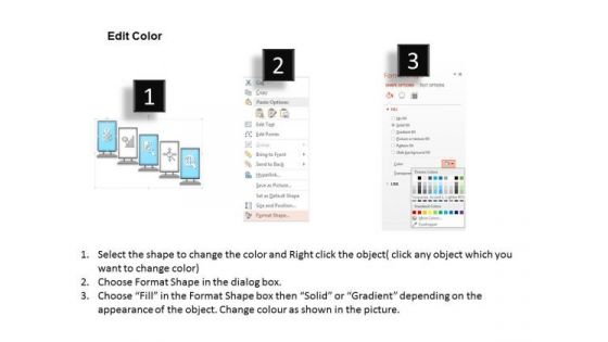 Five Mobiles In Linear Sequence For Data Display Presentation Template
