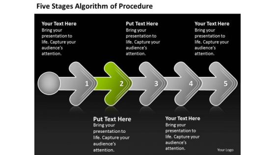 Five Stages Agorithm Of Procedure Business Flow Chart Description PowerPoint Templates Five Stages Agorithm Of Procedure Business Flow Chart Description PowerPoint Templates