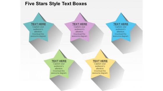 Five Stars Style Text Boxes PowerPoint Templates