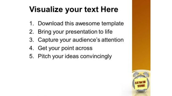 Fix The Lunch Time For Employee PowerPoint Templates Ppt Backgrounds For Slides 0513