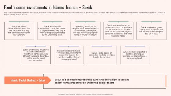 Fixed Income Investments In Islamic Finance Sukuk Comprehensive Guide Islamic Infographics PDF
