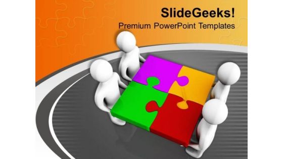 Fixing A Puzzle Is Easy Task For Team PowerPoint Templates Ppt Backgrounds For Slides 0613