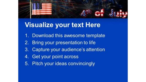 Flag With July 4th Festival PowerPoint Templates And PowerPoint Themes 0612