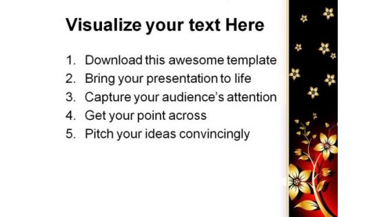 Floral Beauty Abstract PowerPoint Template 0810
