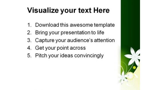 Floral Green Abstract PowerPoint Template 0910
