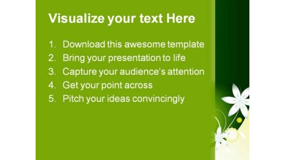 Floral Green Abstract PowerPoint Template 0910