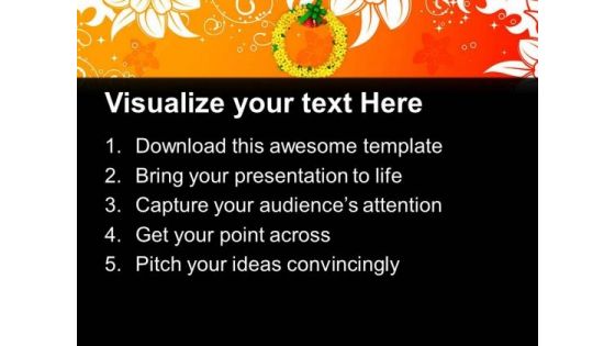 Floral Wreath On Abstract Background PowerPoint Templates Ppt Backgrounds For Slides 1212