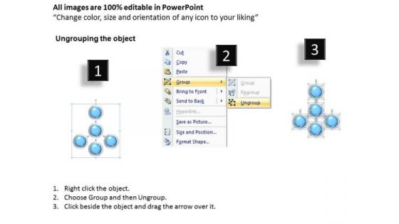 Flow Diagram 5 Interconnected Steps Personal Business Plan PowerPoint Templates