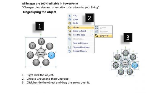 Flow Diverging Arrow Process Diagram Circular PowerPoint Templates