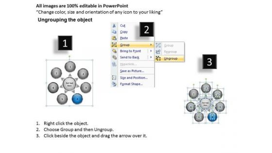 Flow Diverging Arrow Process Diagram Cycle Circular PowerPoint Templates