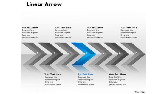 Flow PowerPoint Template Linear Arrows 7 Stages Communication Skills Design