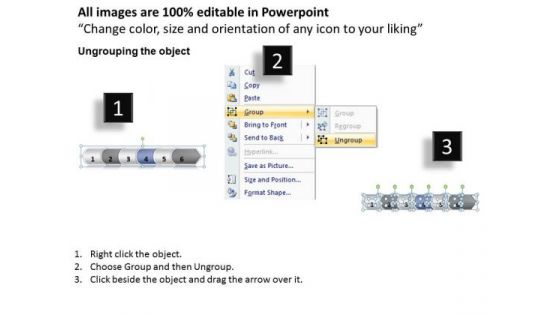 Flow Ppt Linear Arrow 6 State Diagram Time Management PowerPoint 5 Graphic