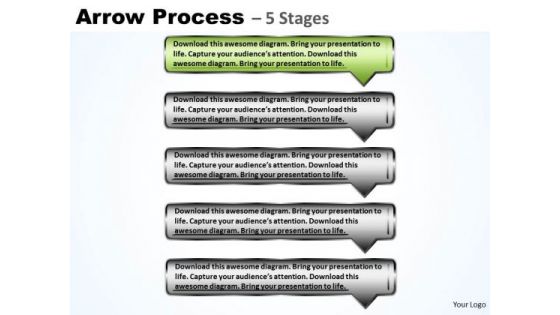 Flow Ppt Template Sequential Process Using Rectangular Arrows 2 Image