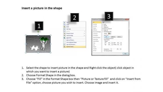 Flowchart For Business 3d Man With Green Puzzle PowerPoint Slides