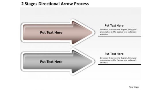 Flowchart Parallel Process 2 Stages Directional Arrow PowerPoint Templates