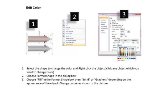 Flowchart Parallel Process 2 Stages Directional Arrow PowerPoint Templates