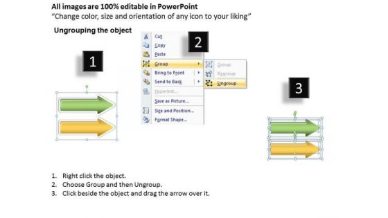 Flowchart Parallel Process 3 Stages Extending Arrow PowerPoint Slides