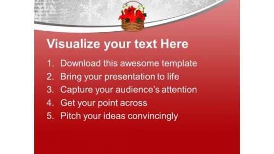 Flower Basket With Candy Cane PowerPoint Templates Ppt Backgrounds For Slides 0113