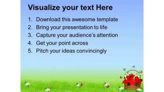 Flower Basket With Candycane PowerPoint Templates Ppt Backgrounds For Slides 1212