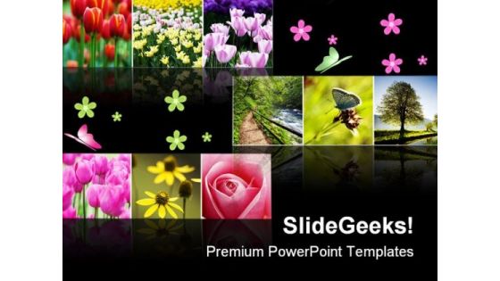 Flower Collage Nature PowerPoint Themes And PowerPoint Slides 0811