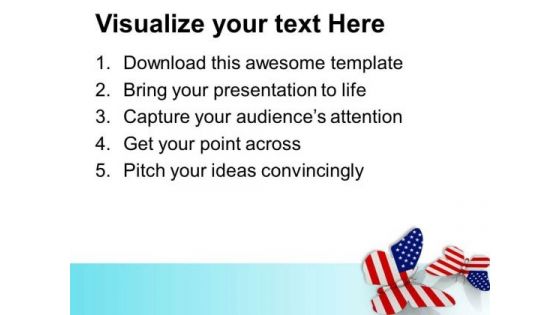 Flying Free American Butterflies PowerPoint Templates Ppt Backgrounds For Slides 0813