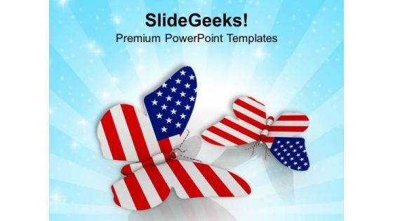 Flying Free American Butterflies PowerPoint Templates Ppt Backgrounds For Slides 0813