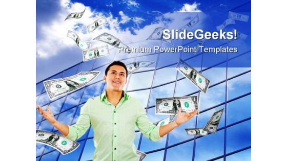 Flying Money Business PowerPoint Templates And PowerPoint Backgrounds 0211