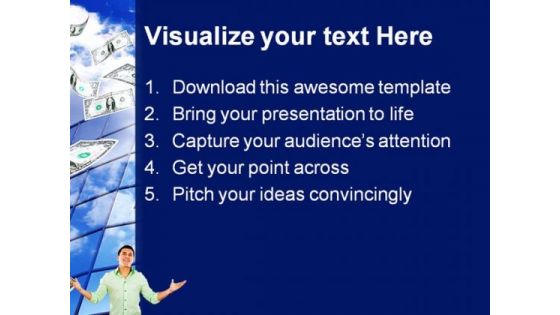 Flying Money Business PowerPoint Themes And PowerPoint Slides 0211