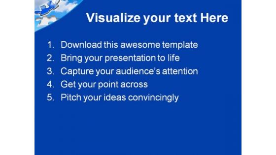 Flying Puzzle Piece Metaphor PowerPoint Themes And PowerPoint Slides 0811