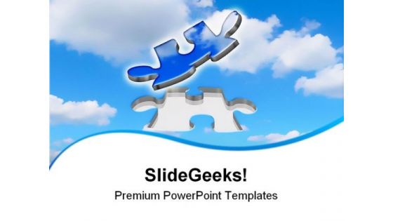 Flying Puzzle Piece Metaphor PowerPoint Themes And PowerPoint Slides 0811