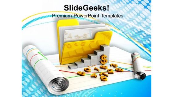 Folder And Business Growth Graph PowerPoint Templates Ppt Backgrounds For Slides 0813