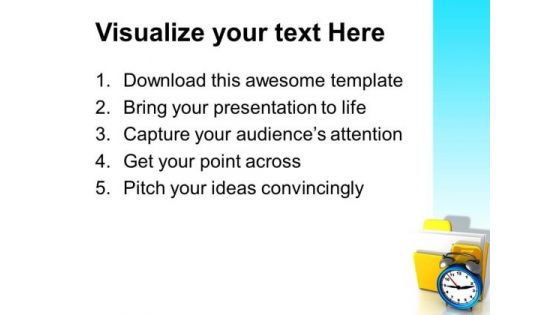 Folder And Clock Business PowerPoint Templates And PowerPoint Themes 1012