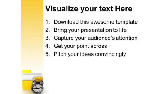 Folder And Clock Concept Business PowerPoint Templates And PowerPoint Themes 0812