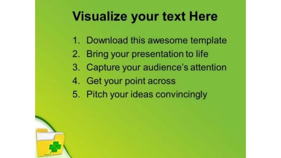 Folder And Shamrock PowerPoint Templates Ppt Backgrounds For Slides 0313