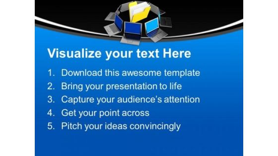 Folder With Multiple Laptops Internet Business PowerPoint Templates Ppt Backgrounds For Slides 1212