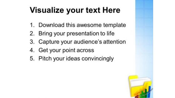 Folders With Monthly Growth Chart PowerPoint Templates Ppt Backgrounds For Slides 0713