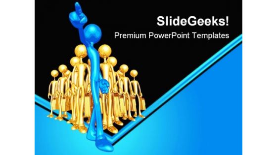 Follows One Leadership PowerPoint Themes And PowerPoint Slides 0511
