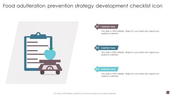 Food Adulteration Prevention Strategy Development Checklist Icon Icons Pdf