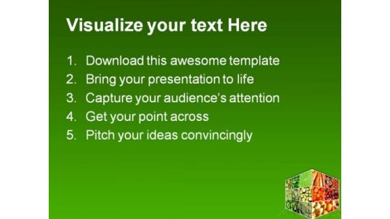 Food Cube Health PowerPoint Templates And PowerPoint Backgrounds 0611