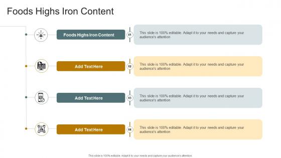 Foods Highs Iron Content In Powerpoint And Google Slides Cpb