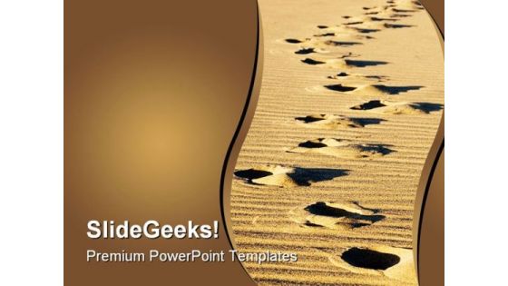 Foot Prints People PowerPoint Template 0910
