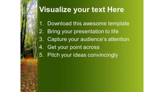Forest View With Green Tree PowerPoint Templates Ppt Backgrounds For Slides 0613
