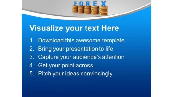 Forex On Stacks Of Coins Business Concept PowerPoint Templates Ppt Backgrounds For Slides 0313