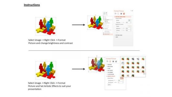 Four 3d People As A Team Puzzle For Teamwork