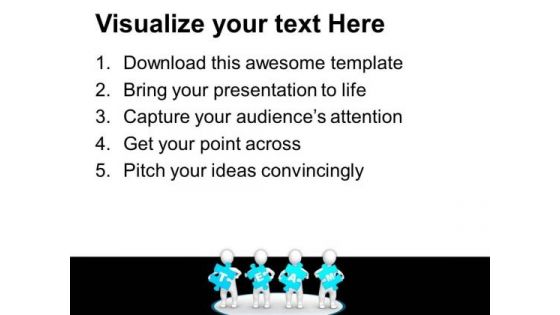 Four 3d Persons Holding Blue Puzzle Team PowerPoint Templates And PowerPoint Themes 1012