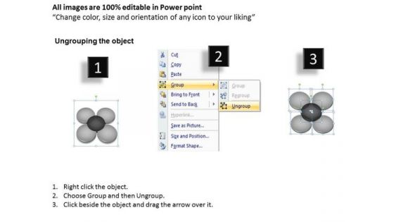 Four Correlated Concepts Circular Boxes Best Business Plan Template PowerPoint Slides