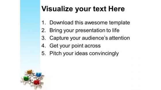 Four Gears Turn In Conjunction Industrial PowerPoint Templates And PowerPoint Themes 0812