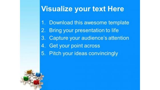 Four Gears Turn In Conjunction Industrial PowerPoint Templates And PowerPoint Themes 0812