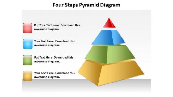 Four Steps Pyramid Diagram Templates PowerPoint Chart